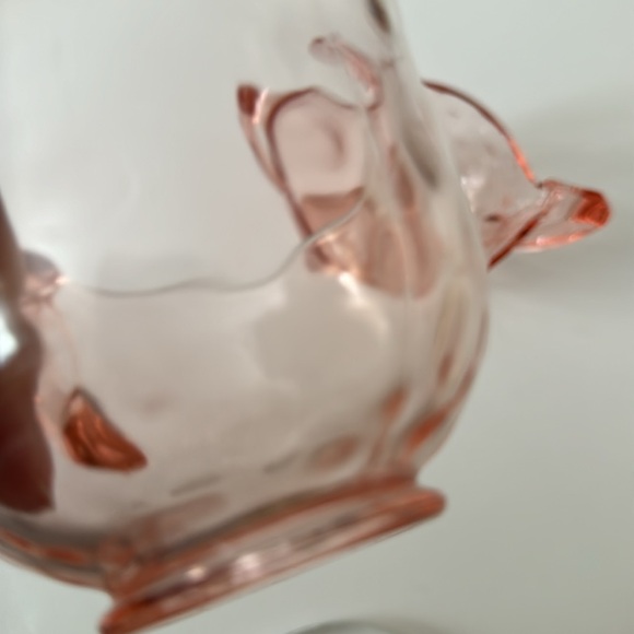 Vintage sugar and creamer, pink carnival glass, great condition no chips,cracks - Picture 7 of 7